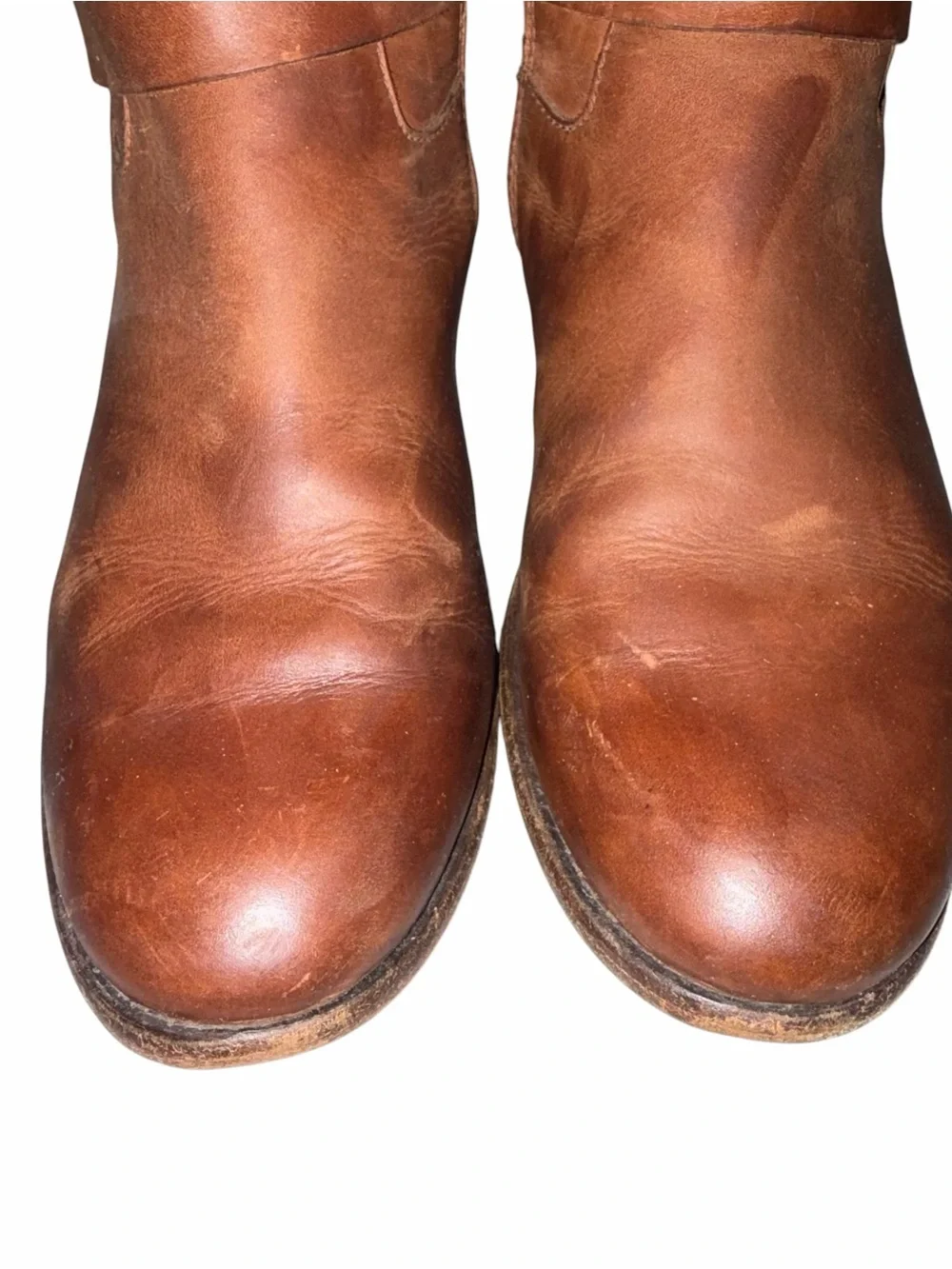 Frye Brown Leather Melissa Belted Tall Boots size 7